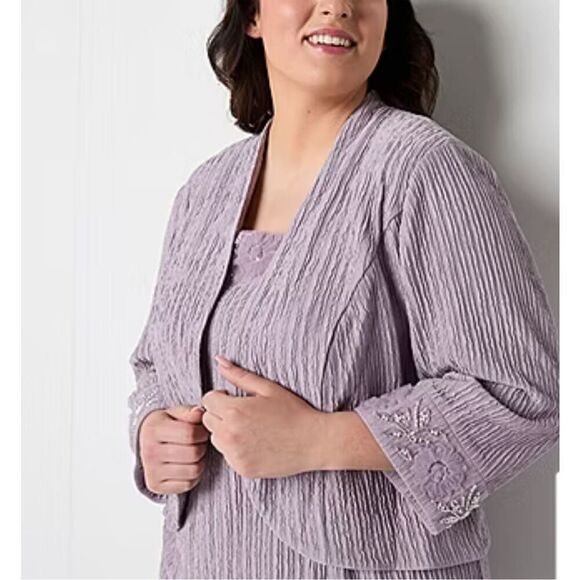 Brianna Milay  Womens Jacket Dress Plus lavender haze 16w - Picture 3 of 16